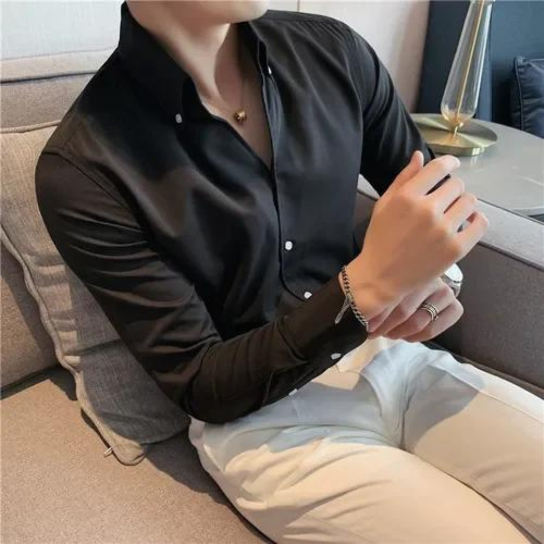 Herren - Hemd mit Knopfleiste - Premium-Stoff, klassische Passform - Smart Casual Wear